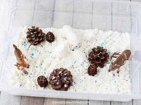 winter activities snow sensory bins