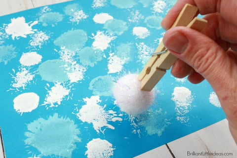 winter activities snowball painting