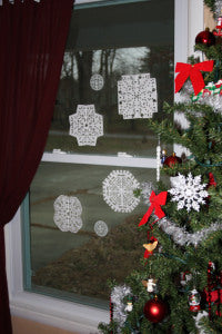 winter activity hole punch snowflakes