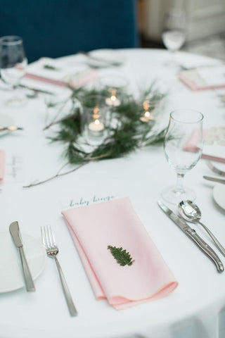 Pink evergreen winter baby shower