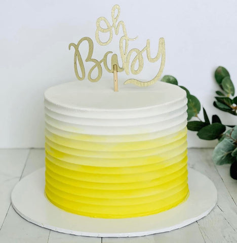 Yellow ombre baby shower cake