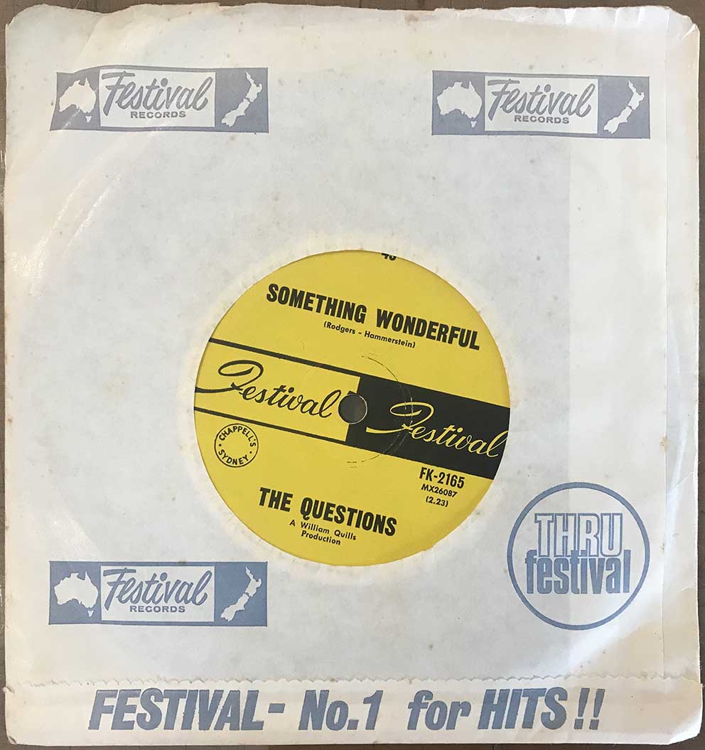 The Questions ‎– Something Wonderful, 1968 Festival Records ‎– FK-2165 |  Hat Hill Gallery