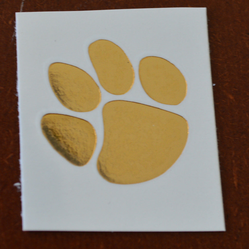 Tiger Paw Temporary Tattoo Gold Foil Set Of 5 Left Side Of Face