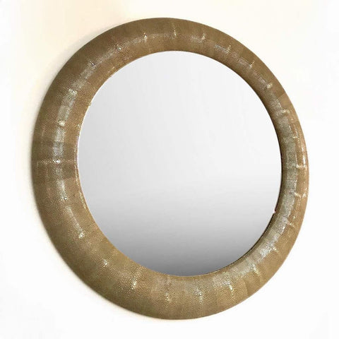 Round Leather Mirror