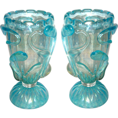 aqua-blue-murano-sculptural-lamps