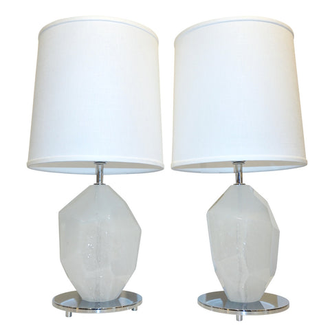 dona-contemporary-italian-pair-faceted-rock-wht-murano-lamps-901pa