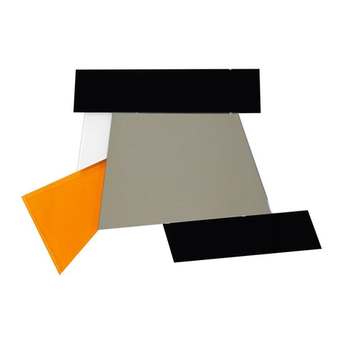 Ettore Sottsass 2007 Geometric Prism Black White Orange Mirror for Glas Italia