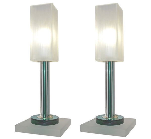 venini-vintage-green-table-lamps-white-frosted-murano-glass-shades