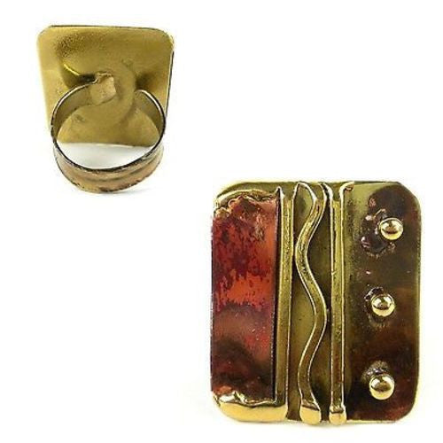 Trifecta Brass and Copper Ring - Brass Images (O)