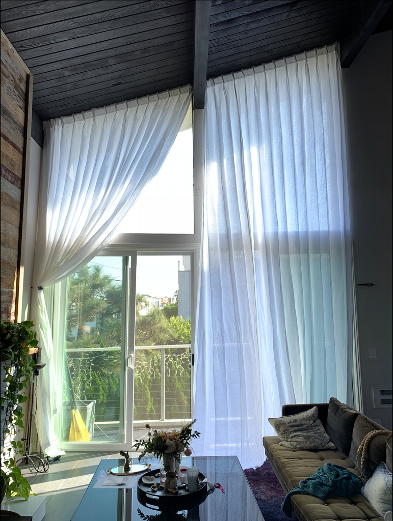 belgian linen custom curtains white loft curtains
