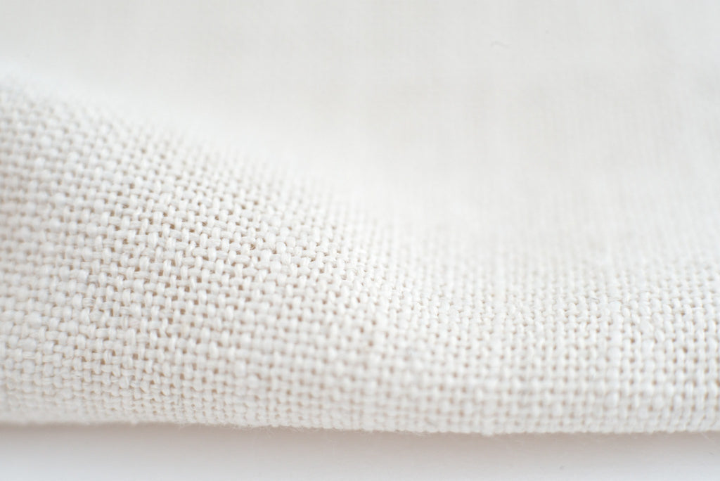 white textured curtain fabric