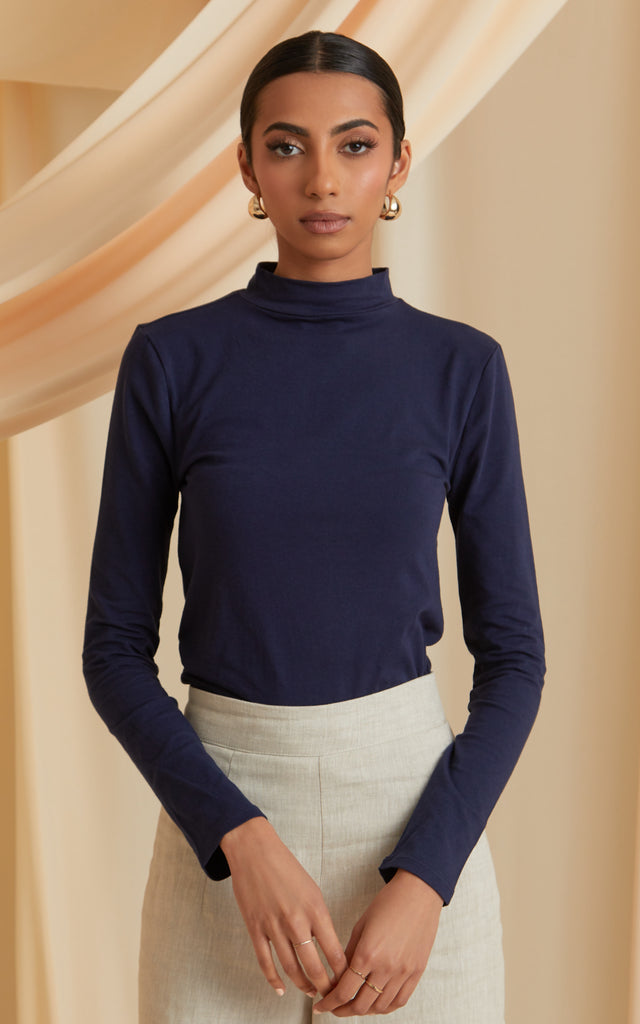 Lucky Brand Women's Mock-Neck Long-Sleeve Layering Top