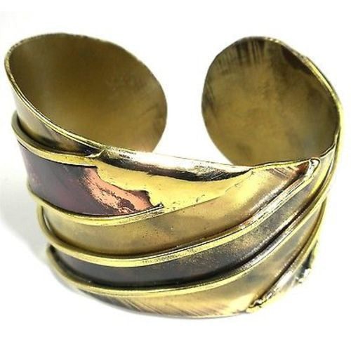Brass and Copper Serenity Cuff - Brass Images (C)