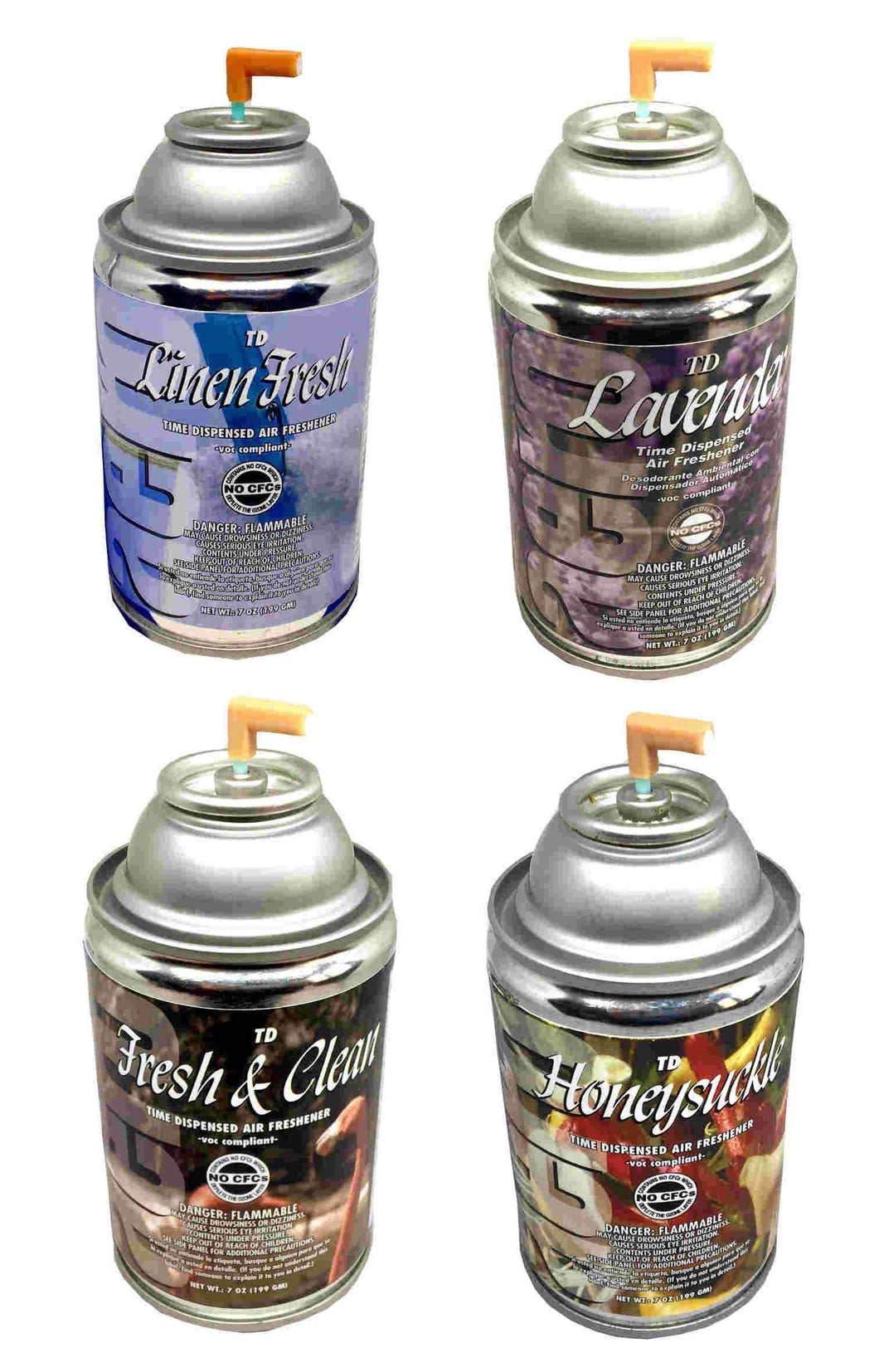Automatic Spray Air Freshener Refills, Sample Pack 4 Fragrances, 7oz can