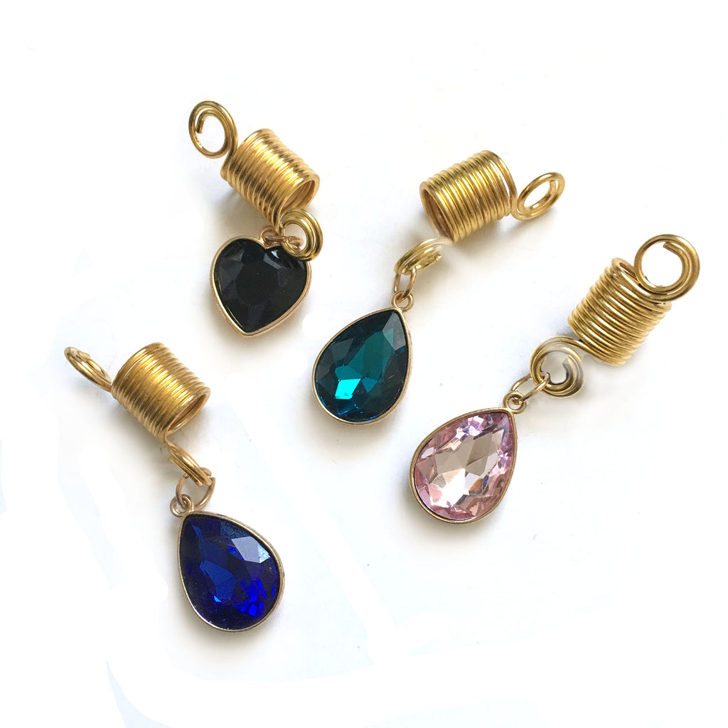 Chunky Gold Gemstone Loc Jewelry | Crystal Loc Jewelry
