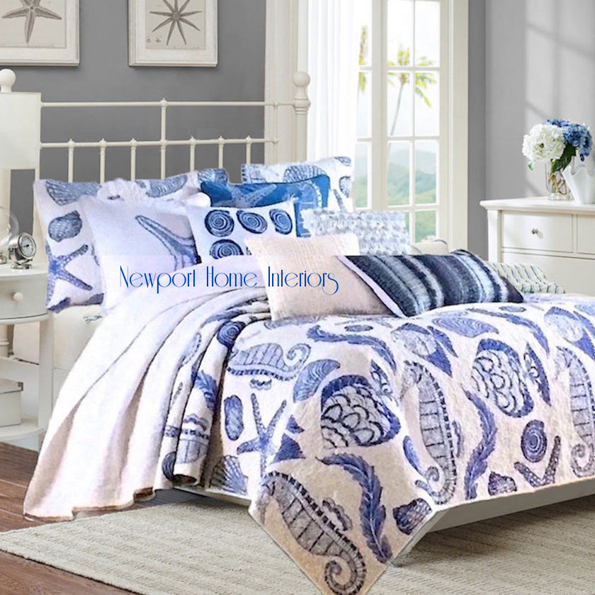 navy blue coverlet set