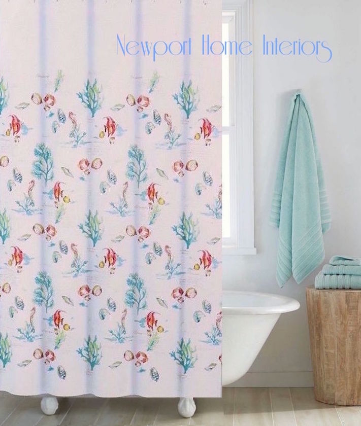 teal fabric shower curtain