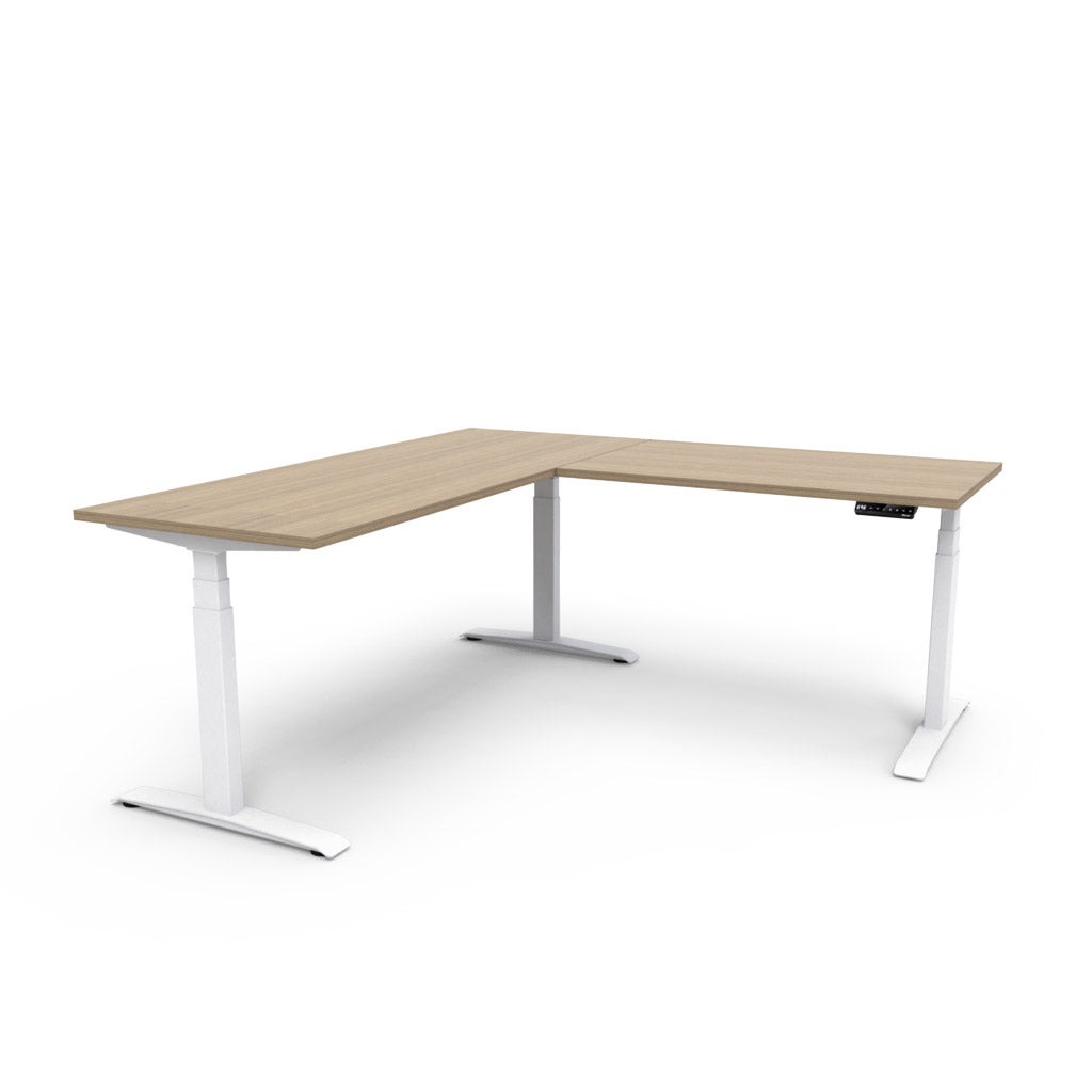 Adjust L Shape Height Adjustable Table Zen Teak Benel Singapore