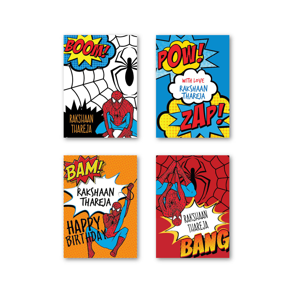 Spiderman Set of 40 Gift Tag – Dots and Doodles Design