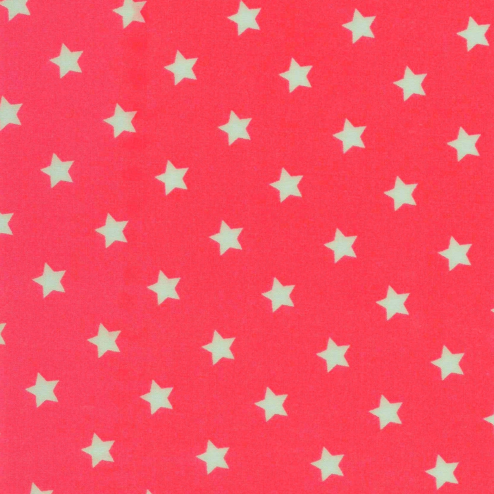 OUTLET Voksdug - Hot Koral Pink med hvide stjerner