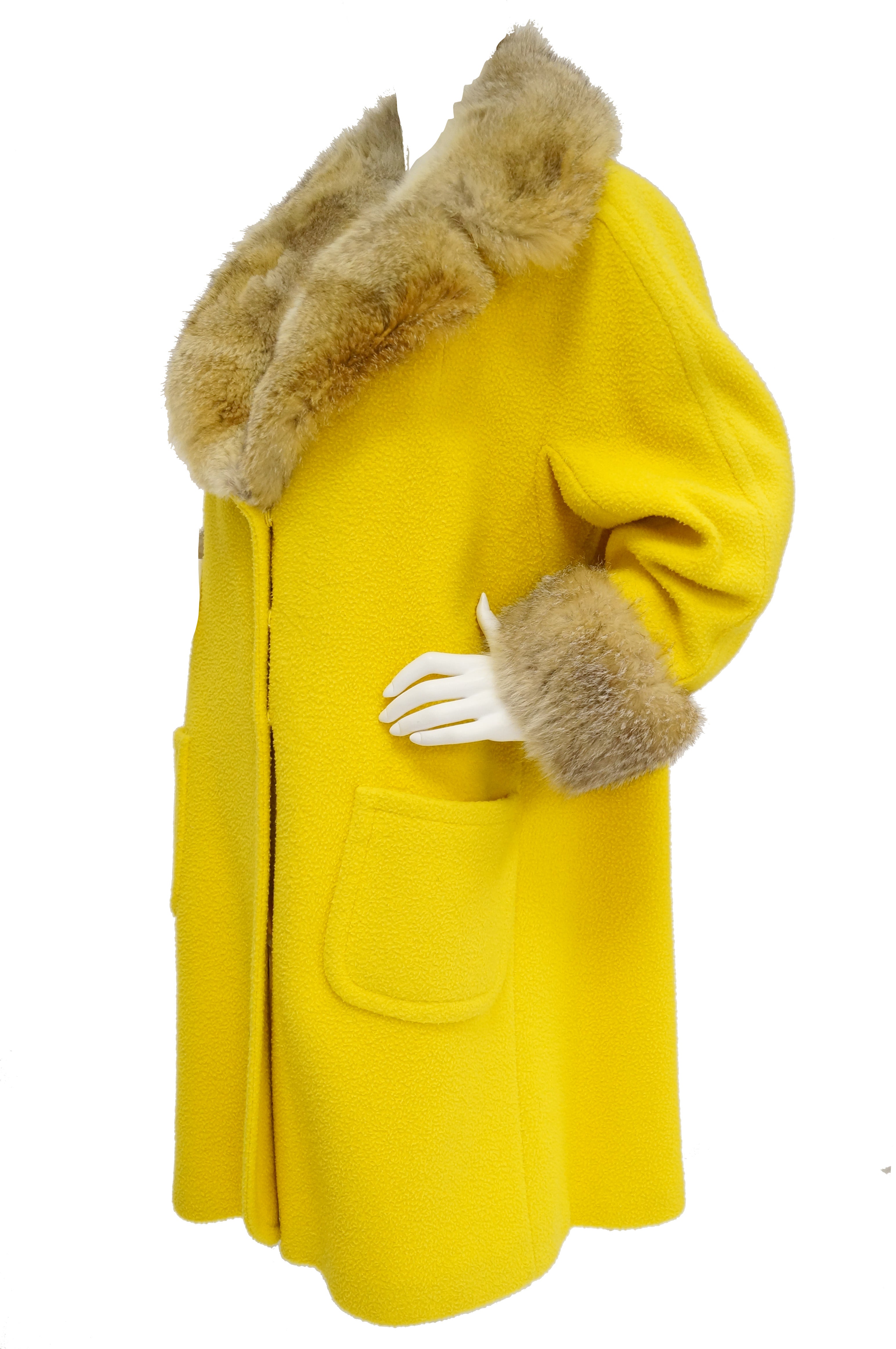 yellow fur collar