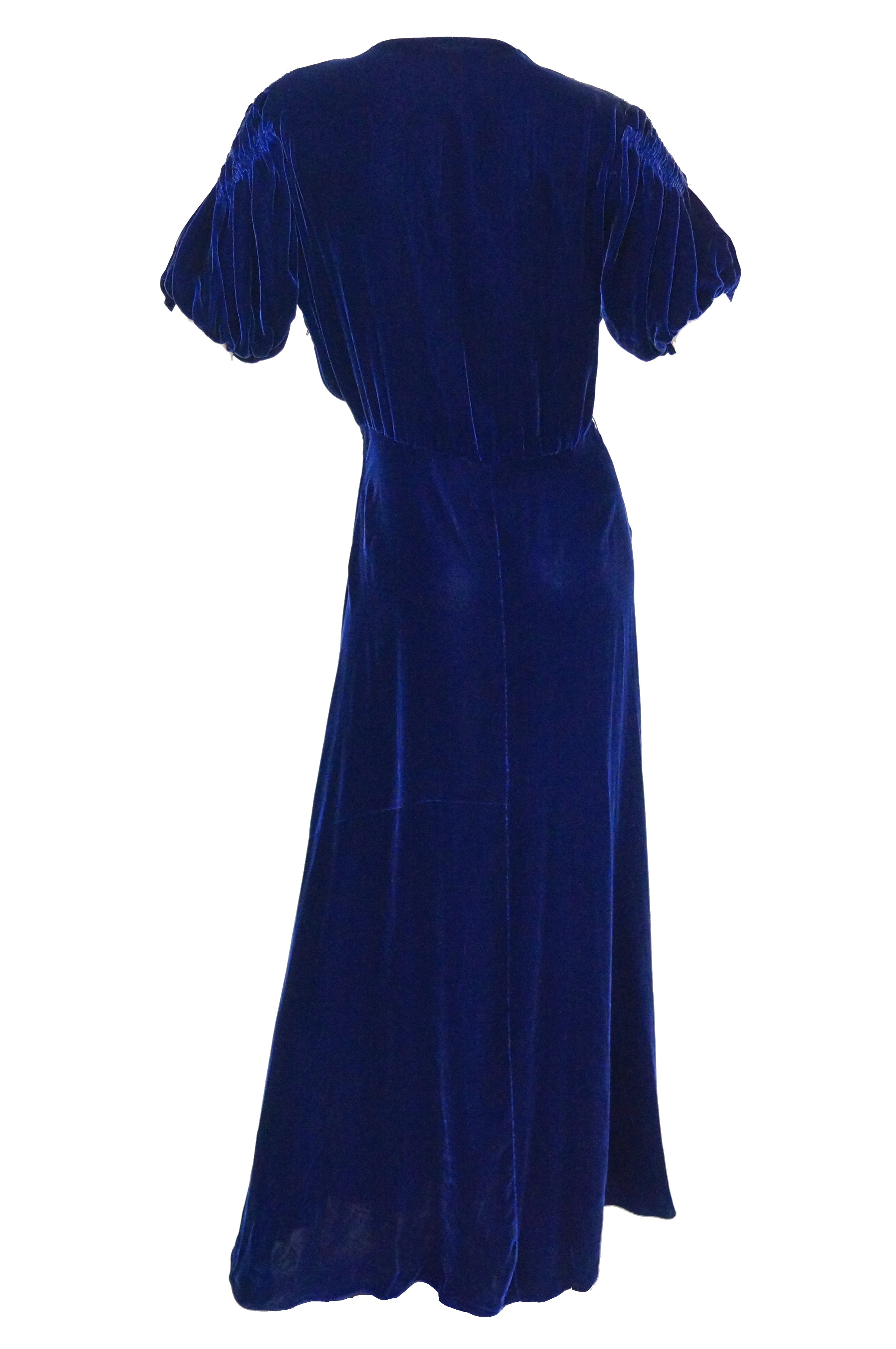 cobalt velvet dress