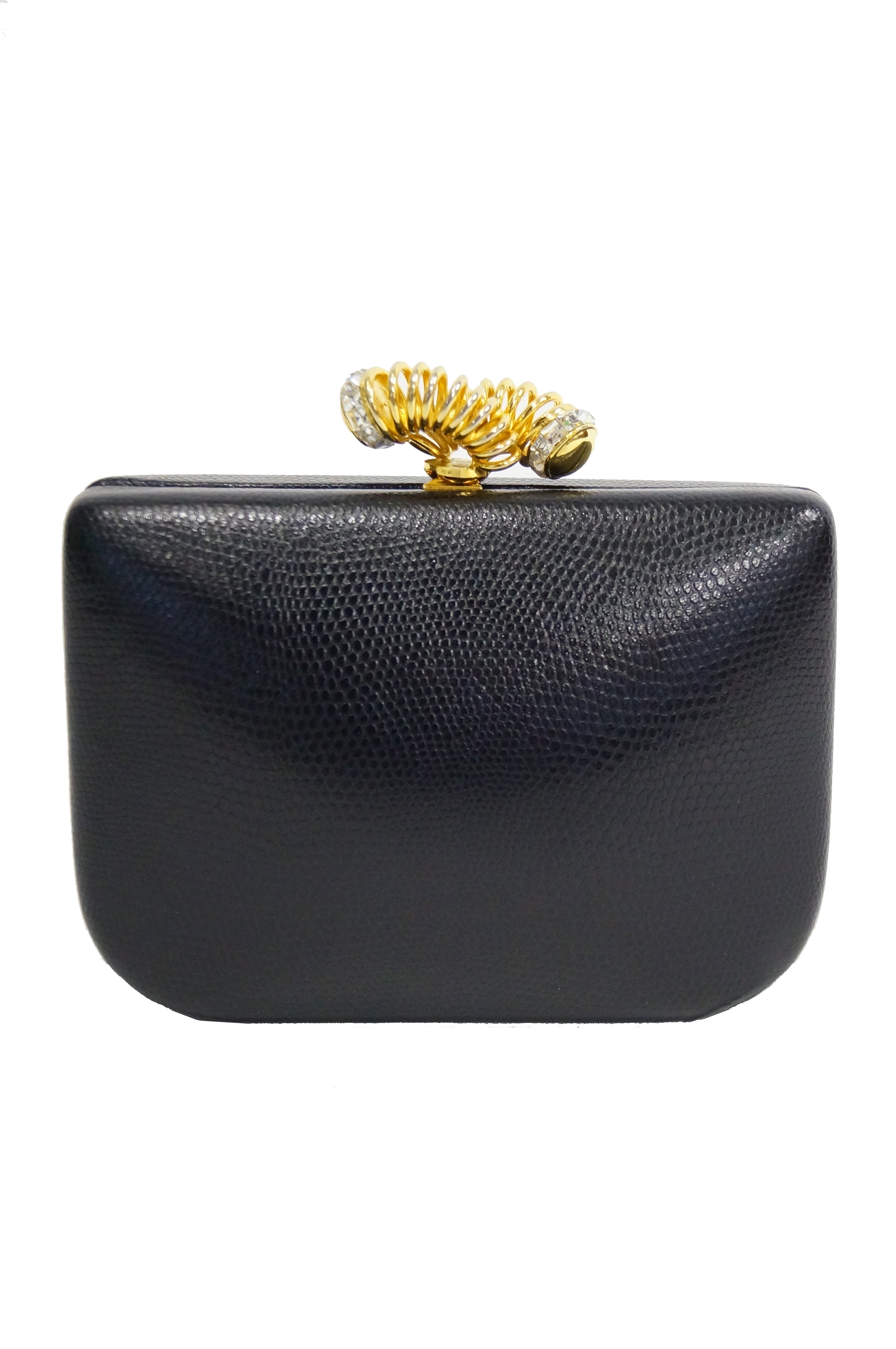 Rodo Lizard Skin Vintage Clutch with Rhinestone Closure - MRS Couture