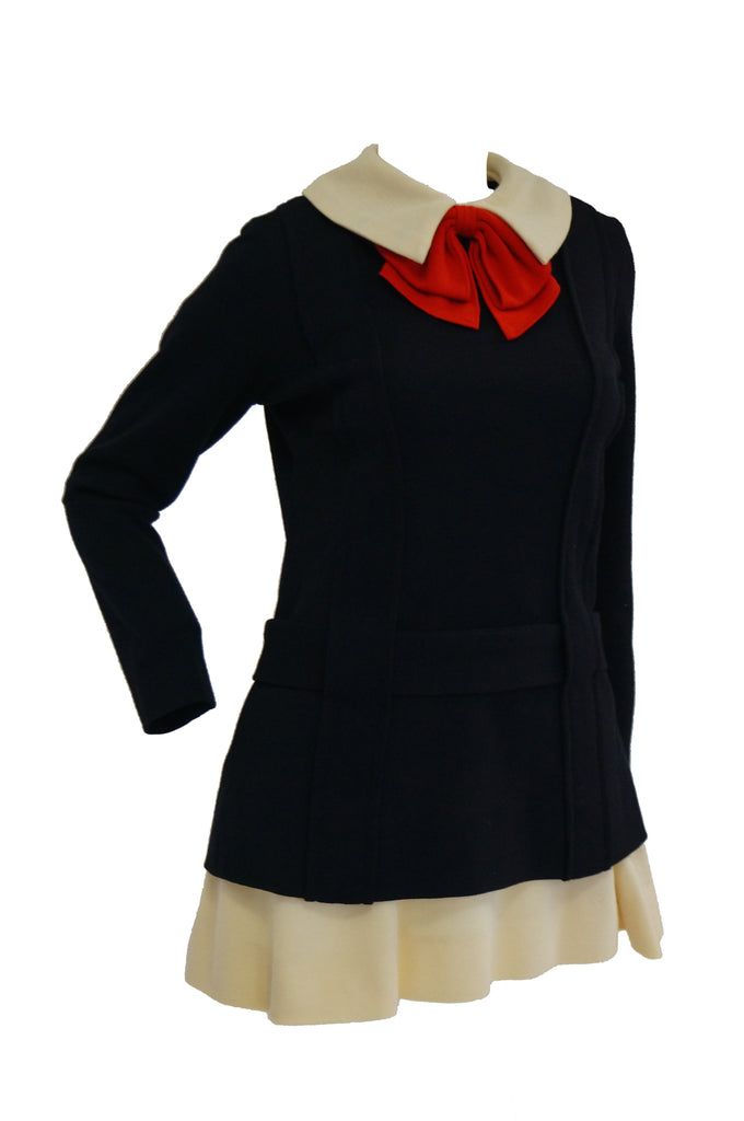 1960s Rudy Gernreich Knitwear High Contrast Mini Dress