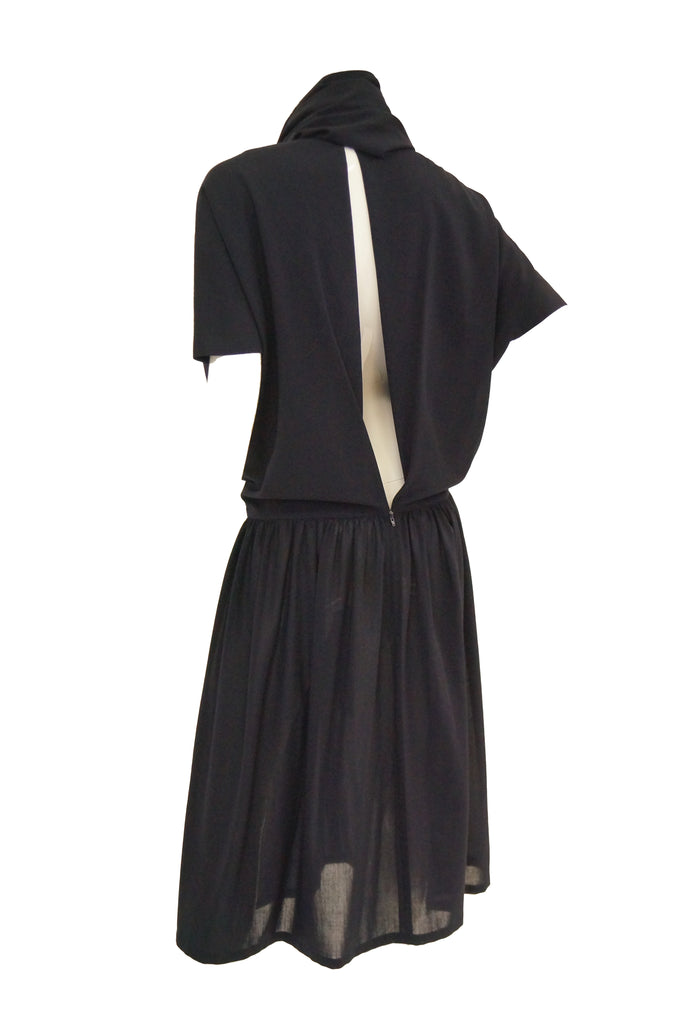 1990 Yohji Yamamoto Avant Garde Open Back Wool Dress - MRS Couture