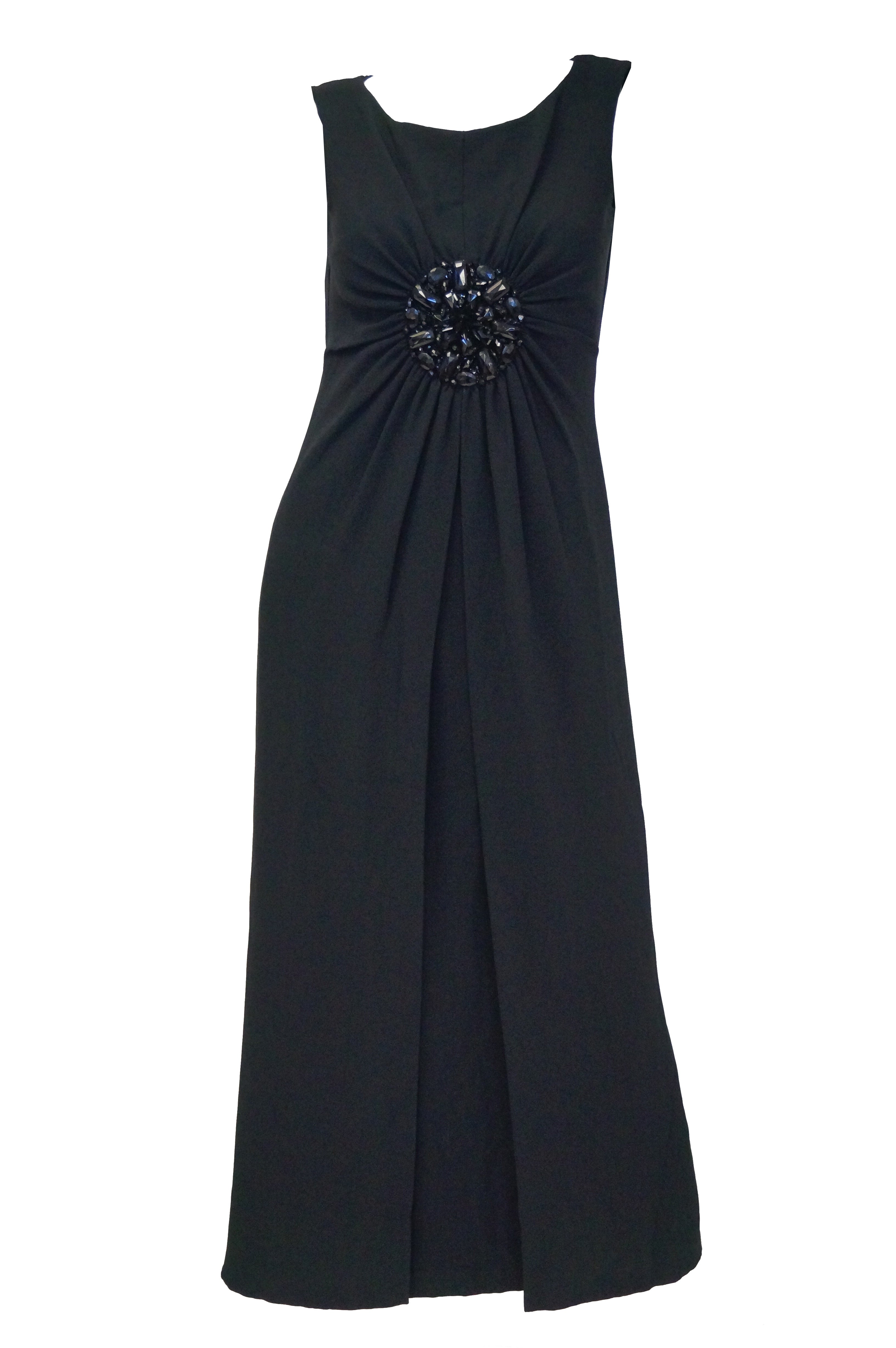 long black empire waist dress