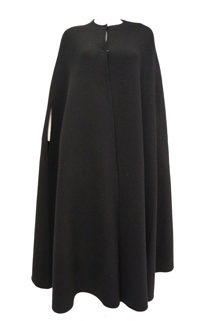 Rare 1940s Madame Gres Couture Floor Length Black Wool Cloak - MRS Couture