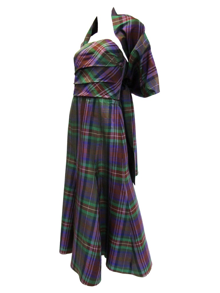 Catherine Regehr Holiday Plaid Strapless Evening Dress - MRS Couture