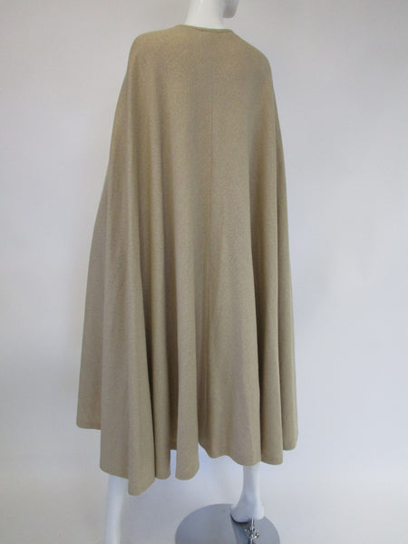 1960s Martha Tan Jersey Knit Cape - MRS Couture