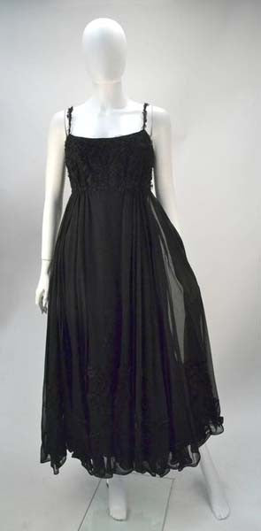 1960s Mr. Blackwell Custom Black Cocktail Dress with Trim - MRS Couture