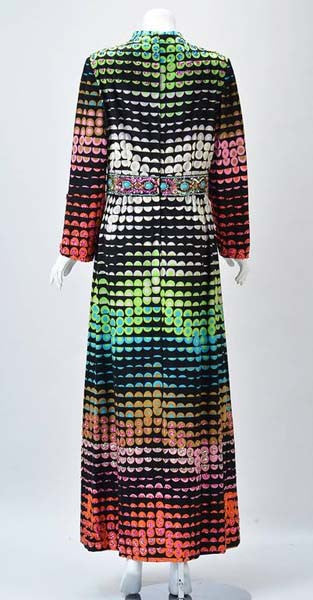 1960s Valentina Colorful Pixelated Print Dress - MRS Couture