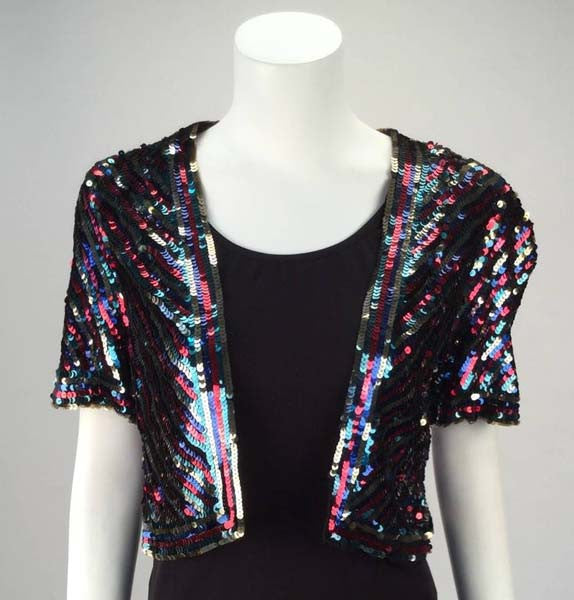 short sleeve sequin jacket