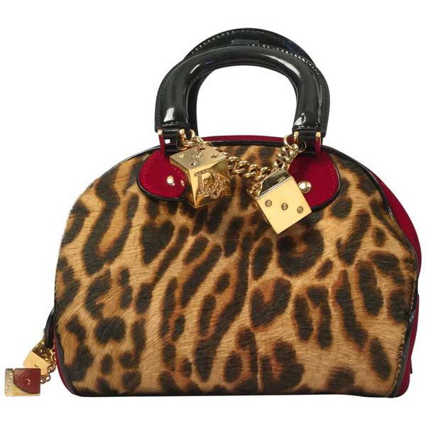 Iconic 2004 Christian Dior Red Velvet and Leopard Print Pony Hair 