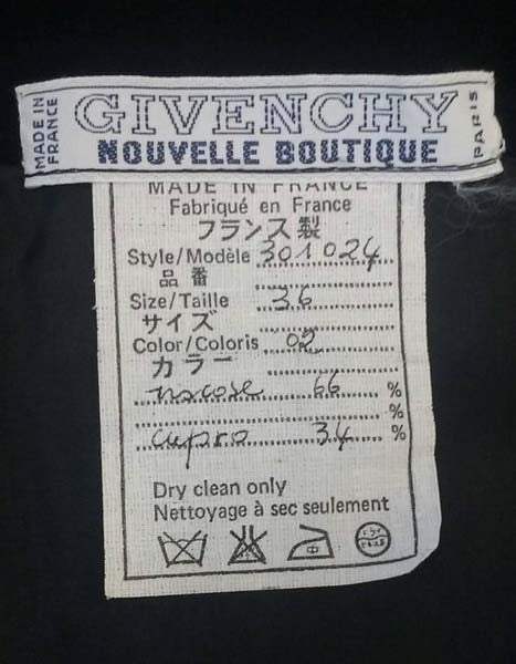 1970s Givenchy Nouvelle Boutique Black 