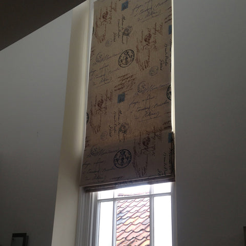 extra long handmade roman blinds by luxury curtain makers, Suffolk