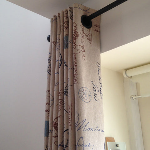 Interlined, eyelet curtains, custom made in Suffolk