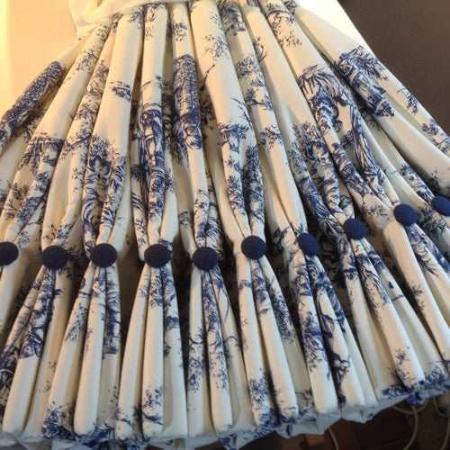 blue toile fabric curtains