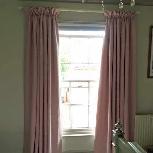 pretty pink linen curtains