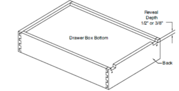 notch and bore for undermount cabinet drawer boxes