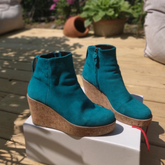 Teal Suede Booty