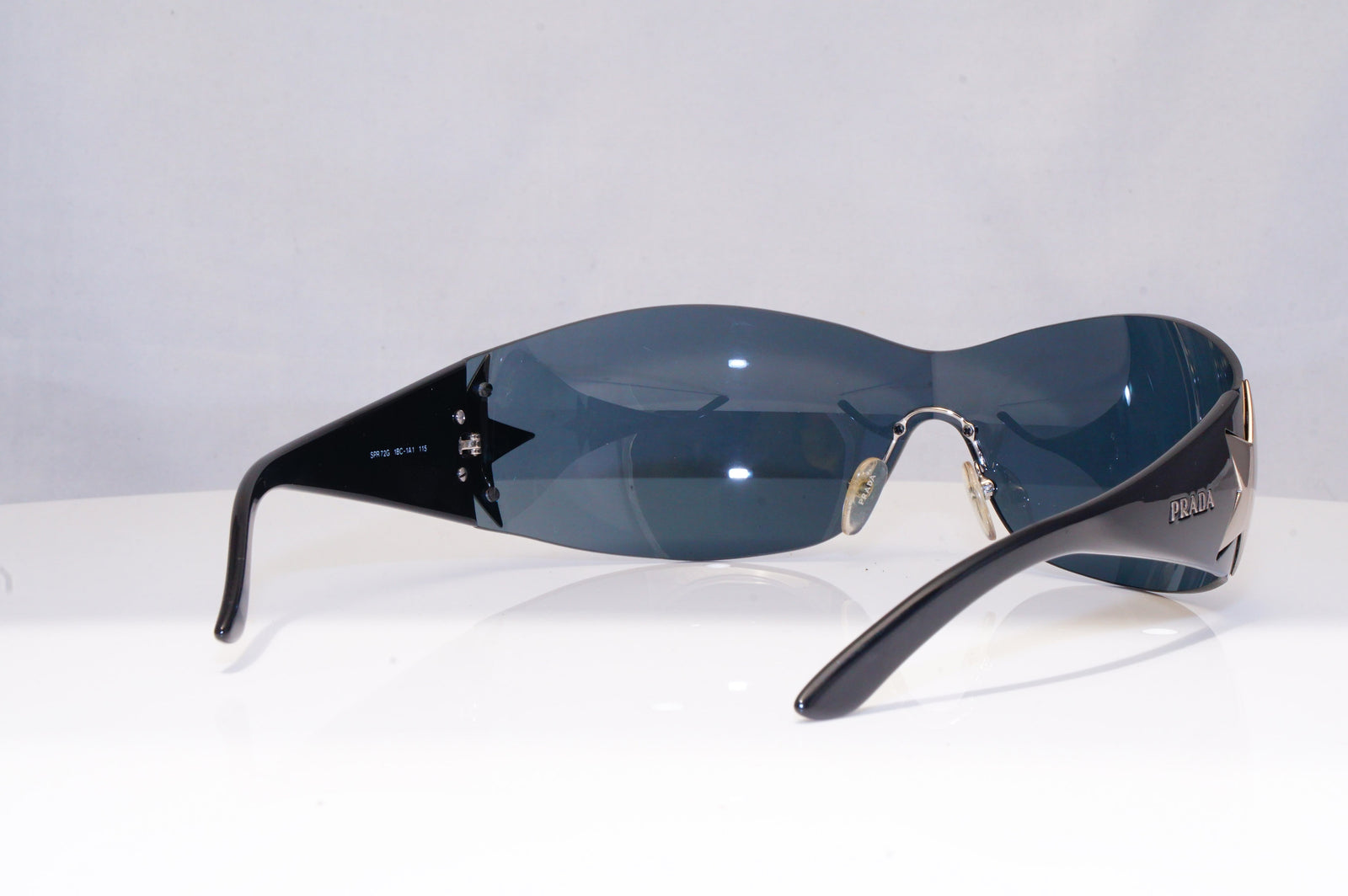 PRADA Mens Womens Designer Sunglasses Black Shield STAR SPR 72G 1BC-1A –  SunglassBlog