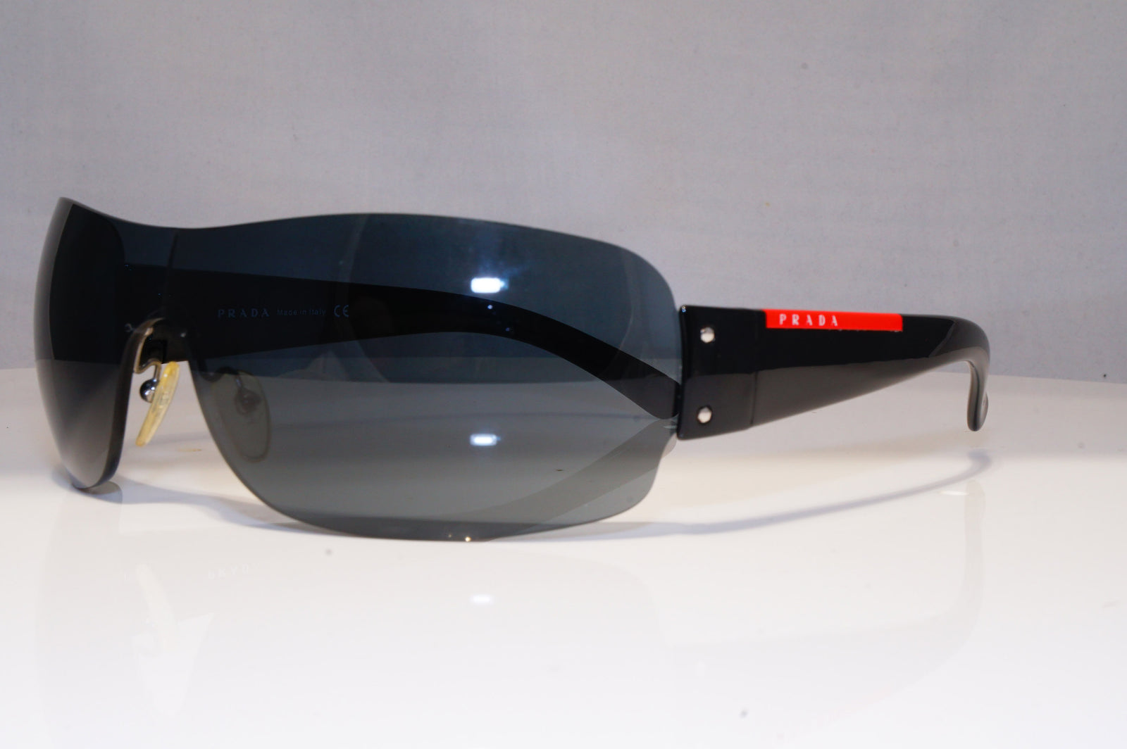 PRADA Mens Designer Sunglasses Black Shield SPS 07F 1AB-1A1 22179 –  SunglassBlog