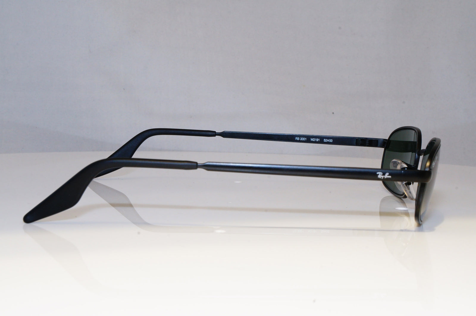 RAY-BAN Mens Vintage Designer Sunglasses Black Rectangle RB 3001 W2191 ...