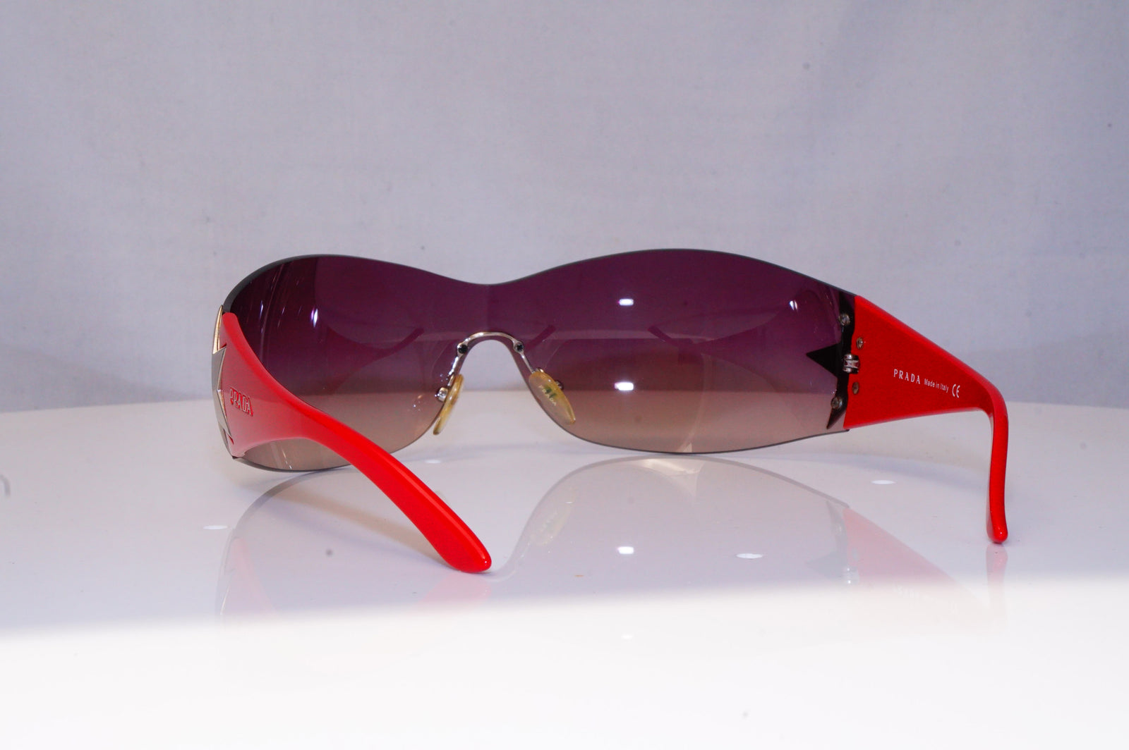 PRADA Mens Womens Designer Sunglasses Red Shield STAR SPR 72G 1BC-6S1 –  SunglassBlog