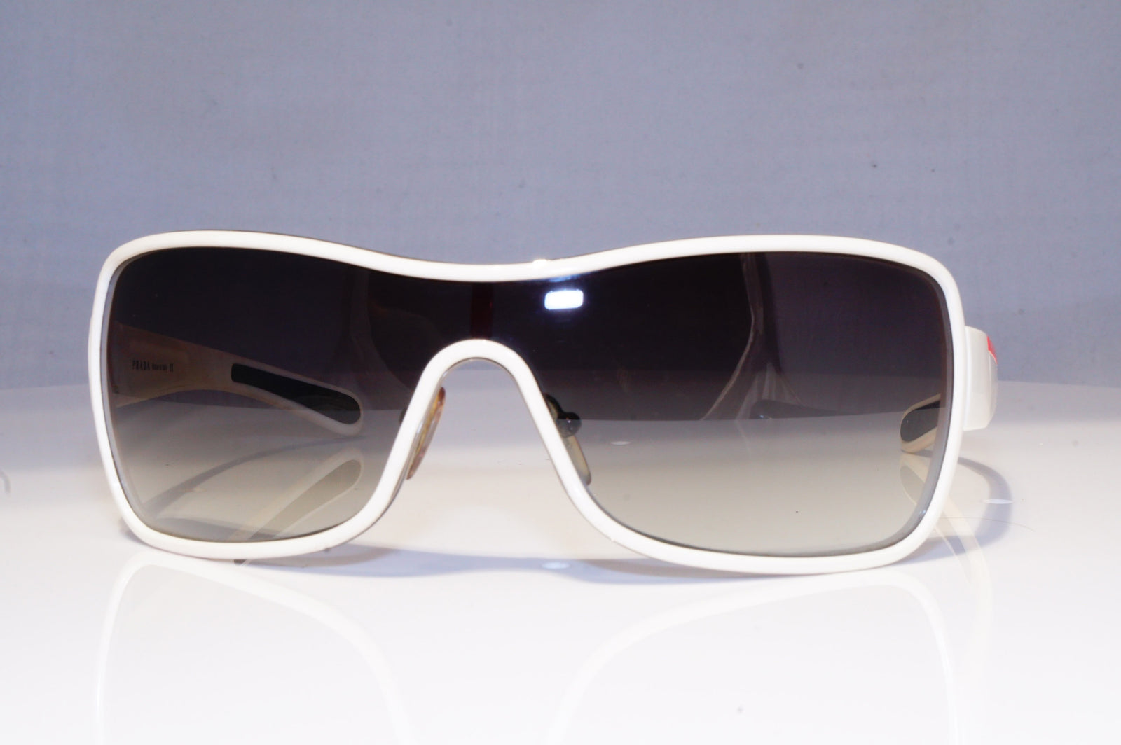 PRADA Mens Designer Sunglasses White Shield SPS 55G 4AO-5D1 19739 ...