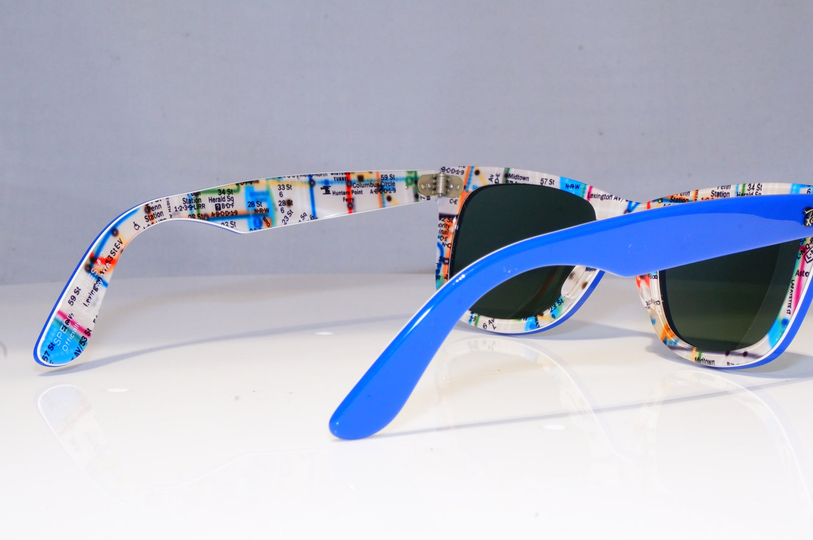 RAY-BAN Mens Designer Sunglasses Blue Wayfarer PRINTS RB 2140 1030 198 –  SunglassBlog